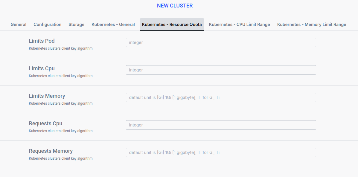 Resource Quota Settings Ilum Resource Quota Configuration